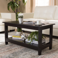 Baxton Studio MH2111-Wenge-CT Malena Modern and Contemporary Wenge Brown Finished Coffee Table